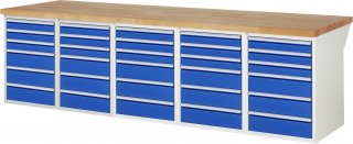 Werkbank 7515A6 | B3000xT900xH890mm | 30xSchublade-VA