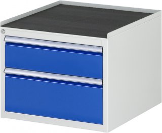 Schubladenschrank L2.11 | B580xT650xH465mm | MT-Top-25mm | 2xSchublade-VA