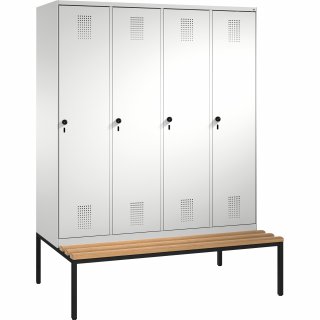 C+P Umkleidespind 4905042S10000 Sitzbank 4Abteile B1600mm lgr/lgr