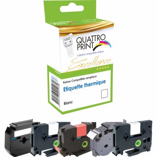 Quattro-Print Schriftband KREBTZE334 TZE334 12mmx8m sw/go