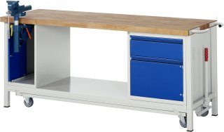 Werkbank mit Fahrgestell 8181I6 | B2000xT700xH880mm | 1xSchublade-TA | 1xSSK | 1xTür