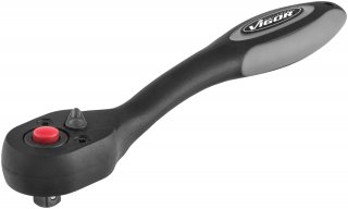 VIGOR Feinzahn-Umschaltknarre ∙ V6014 ∙ 1/4 Zoll (6,3 mm) Vierkant massiv ∙ 150 mm