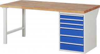 Werkbank 7515A1 | B2000xT900xH890mm | 6xSchublade-VA