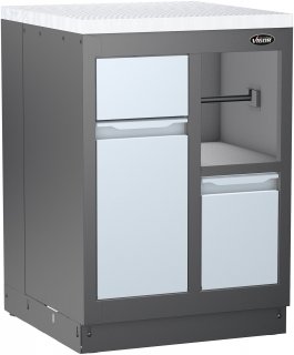 VIGOR Edelstahl-Arbeitsplatte Tief ∙ klein ∙ V6000-0676-XD ∙ L x B x H: 676 mm x 700 mm x 40 mm