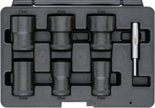 VIGOR Spiralnutenausdreher-Einsatz Satz ∙ V3741N ∙ 1/2 Zoll (12,5 mm) Vierkant hohl ∙ Außen Schraubenausdreher Profil ∙ 21 ∙ 22 