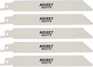 HAZET Reziprok-Stichsägeblätter∙ 18 Zähne / Inch ∙ geschrägte ∙ gewellte Zahnung ∙ Gesamtlänge: 153 mm 9034P-R/5 ∙ Länge: 153 mm