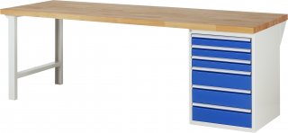 Werkbank 7515A1 | B2500xT900xH890mm | 6xSchublade-VA