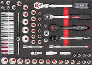 VIGOR Steckschlüssel Satz ∙ V6822 ∙ 65-teilig ∙ 10 – 32 mm ∙ E14 – E24 ∙ Anzahl Werkzeuge: 65