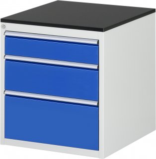 Schubladenschrank L3.16 | B580xT650xH640mm | M-Top-22mm | 3xSchublade-VA
