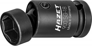 HAZET Schlag- | Maschinenschrauber Gelenk-Steckschlüsseleinsatz 900SG-18 ∙ 1/2 Zoll (12,5 mm) Vierkant hohl ∙ Außen Sechskant-Tra