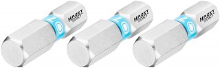 HAZET Bit 2204N-7/3 ∙ 1/4 Zoll (6,3 mm) Sechskant massiv ∙ Innen Sechskant Profil ∙ 3-teilig ∙ SW 7 mm