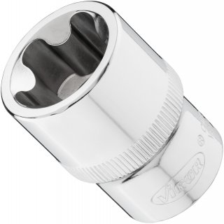 VIGOR Steckschlüsseleinsatz ∙ V7920-EPR24 ∙ 1/2 Zoll (12,5 mm) Vierkant hohl ∙ Außenprofil mit 5 abgerundeten Flanken (TORX®-ähn
