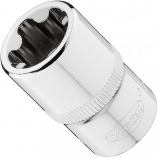 VIGOR Steckschlüsseleinsatz ∙ V7920-EPR20 ∙ 1/2 Zoll (12,5 mm) Vierkant hohl ∙ Außenprofil mit 5 abgerundeten Flanken (TORX®-ähn