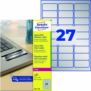 Avery Zweckform Etikett 63,5x29,6mm Typenschild 2.700 St./Pack.