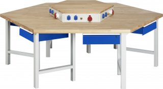 Gruppenwerkbank 401-EA | B2700xT2340xH850mm | 6x1Schublade-TA