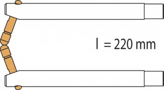 Elektrodenarm PX3 x 2 - LG 220 mm - abgeschrägt Elektrodenarm PX3 x 2 - LG 220 mm - abgeschrägt