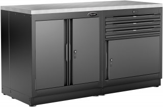 VIGOR Edelstahl-Arbeitsplatte Tief ∙ mittel ∙ V6000-01725-XD ∙ L x B x H: 1725 mm x 700 mm x 40 mm