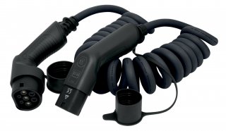 Ladekabel für Elektrofahrzeuge T2/T2 Spiral 5m - 32A 1ph 7.2kW