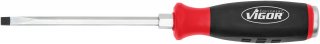 VIGOR Schlitz Schraubendreher mit Schlagkappe ∙ mit Antriebsvierkant ∙ V5010-SL6 ∙ Schlitz Profil ∙ SW  x 6 mm