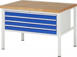 Werkbank höhenverstellbar 8333A2 | B1250xT900xH840-1040mm | 4xSchublade-VA
