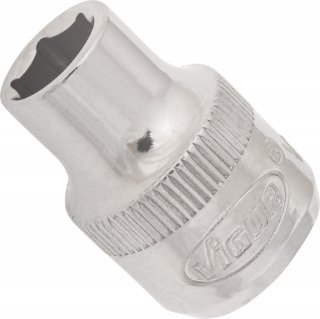VIGOR Sechskant Steckschlüsseleinsatz ∙ V2276N ∙ 3/8 Zoll (10 mm) Vierkant hohl ∙ Außen Sechskant Profil ∙ SW 8 mm