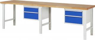 Werkbank höhenverstellbar 7123A1 | B3000xT700xH790-1140mm | 2xSchublade-VA