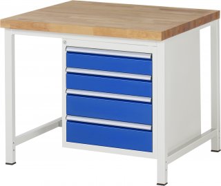 Werkbank höhenverstellbar 8162A1 | B1000xT900xH840-1040mm | 4xSchublade-VA