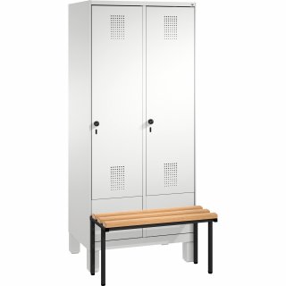 C+P Umkleidespind 4903022S10000 Sitzbank 2Abteile B800mm lgr/lgr