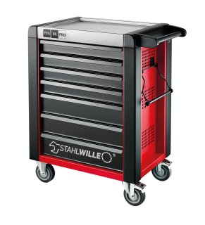 Werkstattwagen 95/7 PRO 7 Schubl. 496 x 827 x 1020 mm  rot | RAL 3020; schwarz | RAL 9005