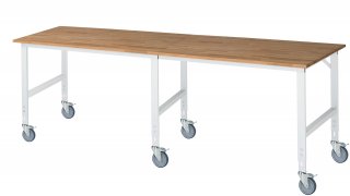 Fahrbarer Arbeitstisch (HV) Tom (6 LR) | B3000xT1000xH910-1230mm | B-Platte-25mm