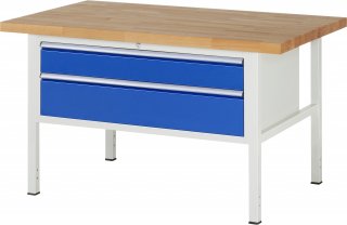 Werkbank höhenverstellbar 8323A2 | B1500xT900xH840-1040mm | 2xSchublade-VA
