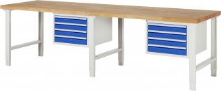 Werkbank höhenverstellbar 7133A1 | B3000xT900xH790-1140mm | 8xSchublade-TA
