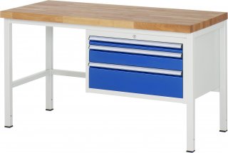 Werkbank höhenverstellbar 8226A1 | B1500xT700xH840-1040mm | 3xSchublade-VA