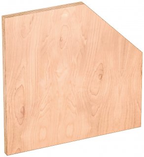 VIGOR Holz-Arbeitsplatte ∙ Fünfeck ∙ V6000-0860 ∙ L x B x H: 883 mm x 500 mm x 40 mm
