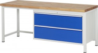 Werkbank höhenverstellbar 8355A1 | B2000xT700xH840-1040mm | 2xSchublade-VA