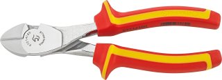 VDE-Kraft-Seitenschneider L.160mm Kopf verchromt Griffe 2-Komponenten-Griffe