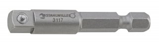 Bit-Verbindungsteil | maschinenbetätigt 6kant 1/4" Außen-4kant 1/4" L.50mm