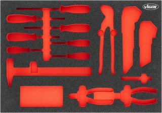 VIGOR Weichschaumeinlage ∙ leer ∙ V5111N-L ∙ L x B x H: 563 mm x 393 mm x 35 mm