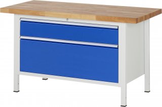Werkbank höhenverstellbar 8356A2 | B1500xT700xH840-1040mm | 2xSchublade-VA