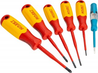 HAZET Hochvolt Elektriker Schraubendreher-Satz ∙ schutzisoliert 811KV/6 ∙ Schlitz Profil | Kreuzschlitz Profil PH ∙ 6-teilig ∙ 0,