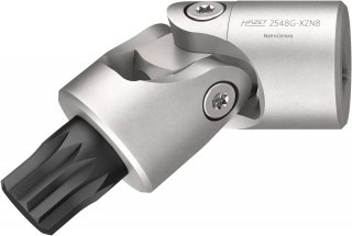 HAZET Schraubendreher Gelenkeinsatz 2548G-XZN8 ∙ 1/4 Zoll (6,3 mm) Vierkant hohl ∙ Innen Vielzahn Profil XZN ∙ SW M8