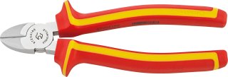 VDE-Seitenschneider L.180mm Kopf verchromt Griffe 2-Komponenten-Griffe
