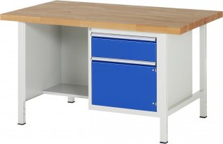 Werkbank höhenverstellbar 8455A2 | B1500xT900xH840-1040mm | 1xSchublade-VA | 1xTür