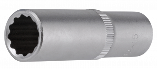 Steckschlüsseleinsatz | 1/2" | Zwölfkant | 15 mm | tief Steckschlüsseleinsatz | 1/2" | Zwölfkant | 15 mm | tief