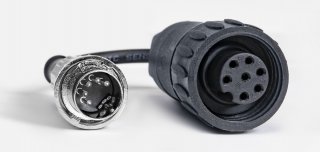 Adapter DIN Stecker 5-pol. / AMPHENOL Buchse 7-pol. 