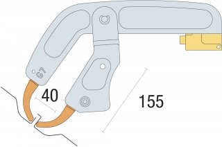 Elektrodenbügel G7 - 4 bar/150 daN - LG 155 mm - nicht isoliert Elektrodenbügel G7 - 4 bar/150 daN - LG 155 mm - nicht isoliert
