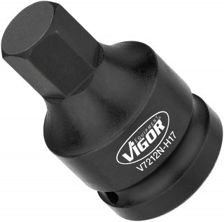 VIGOR Schlagschrauber Schraubendrehereinsatz ∙ V7212N-H17 ∙ 3/4 Zoll (20 mm) Vierkant hohl ∙ Außen Sechskant Profil | Außen Doppe
