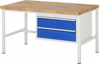 Werkbank höhenverstellbar 8225A1 | B1500xT900xH840-1040mm | 2xSchublade-VA
