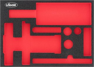 VIGOR Weichschaumeinlage ∙ leer ∙ V7265-L ∙ L x B x H: 393 mm x 282 mm x 35 mm