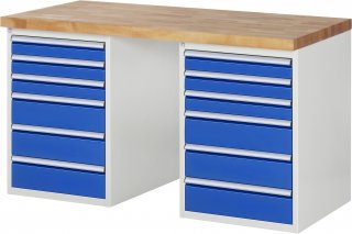 Werkbank 7515A3 | B1500xT700xH890mm | 12xSchublade-VA
